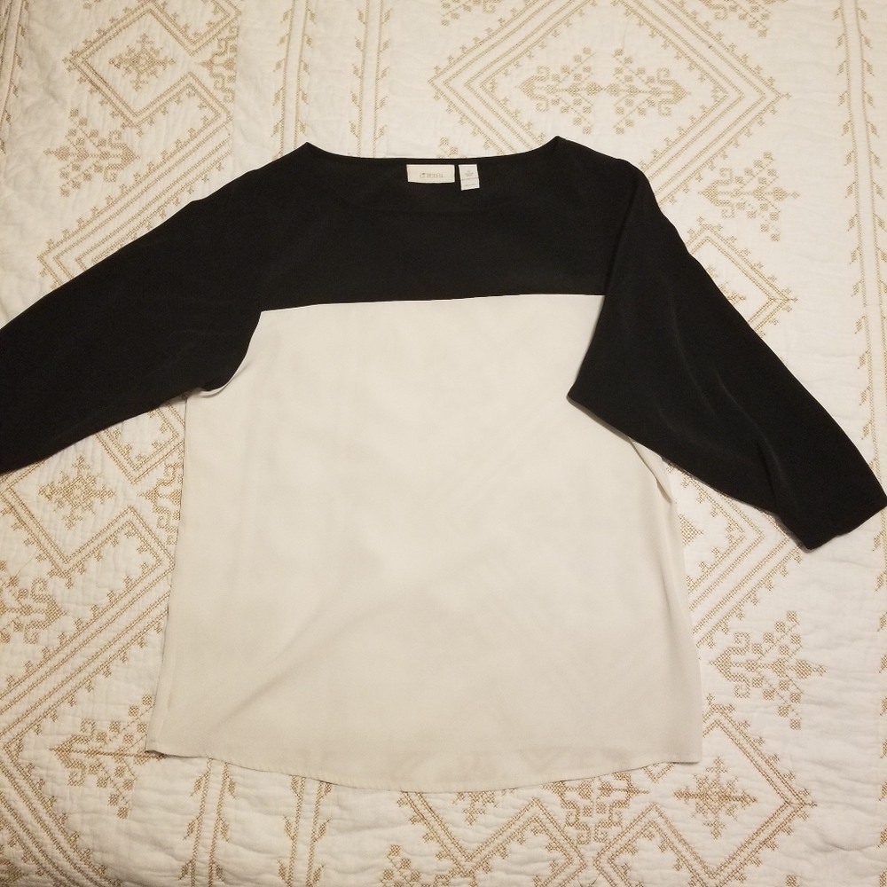 Chico's block color 3/4 sleeve top